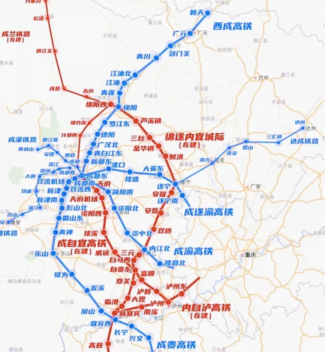 四川高铁规划重塑西部交通枢纽地位